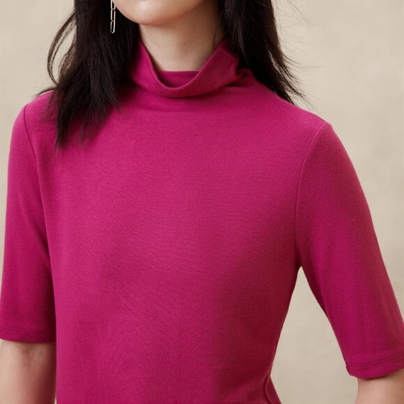 Banana Republic Soft Luxe Berry Turtleneck Top/NWT/S - Picture 3 of 12